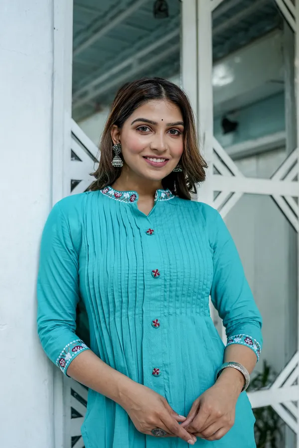 Sky_Blue_Cotton_Kurta_And_Pant_Set