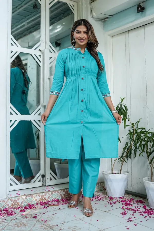 Sky_Blue_Cotton_Kurta_And_Pant_Set