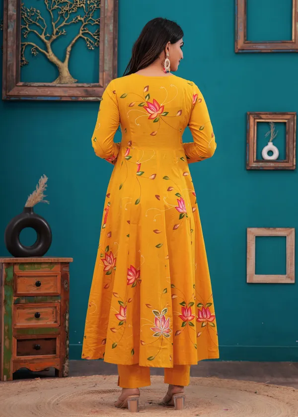 Women__Cotton_Gota_Patti_Work_Anarkali_Pant_or_Dupatta_Set