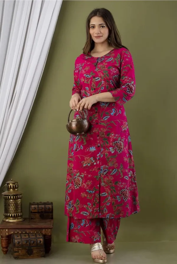 Pink_Rayon_Regular_Fit_Solid_Kurta_And_Palazzo_Set_For_Women