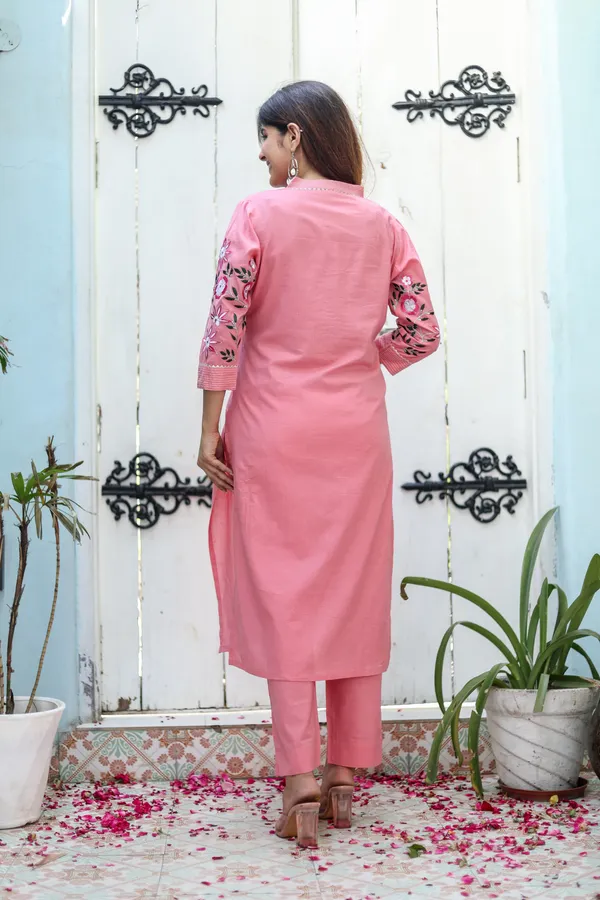 Pink_Cotton_Embroidery_Work_Kurta_And_Pant