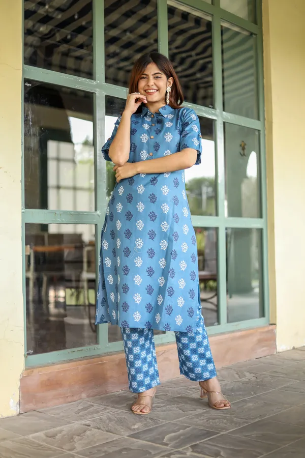 Blue_Cotton_Printed_Kurta_And_Pant
