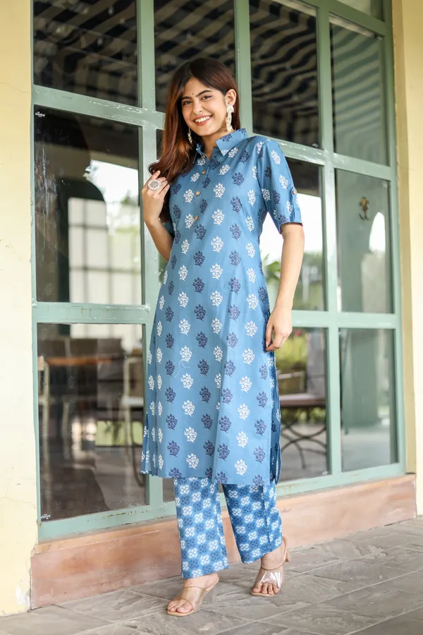 Blue_Cotton_Printed_Kurta_And_Pant