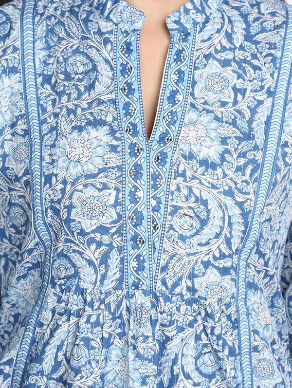 Blue_Cotton_Printed_Short_Kurti