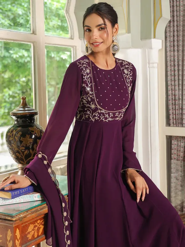 Purple_Georgette_Embroidered_Anarkali_Palazzo_Set_For_Women