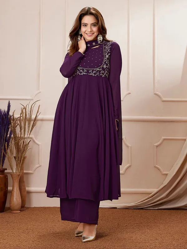 Purple_Georgette_Embroidered_Anarkali_Palazzo_Set_For_Women