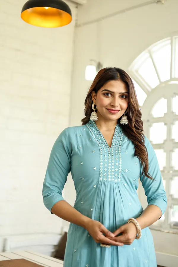 Sky_Blue_Rayon_Kurta_And_Pant_Set