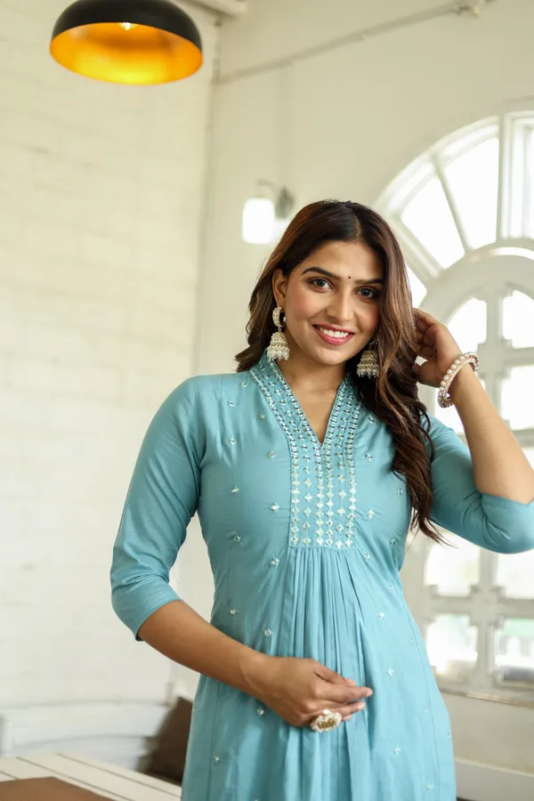 Sky_Blue_Rayon_Kurta_And_Pant_Set