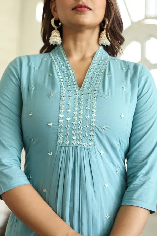 Sky_Blue_Rayon_Kurta_And_Pant_Set