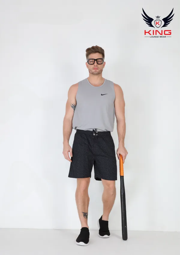 Black_Casual_Wear_Regular_Fit_Cotton_Shorts_For_Men