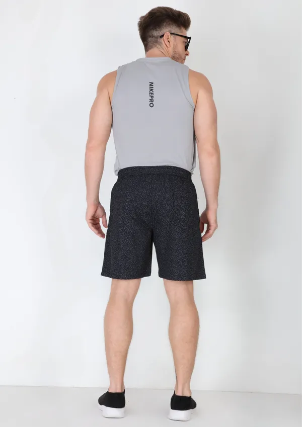 Black_Casual_Wear_Regular_Fit_Cotton_Shorts_For_Men