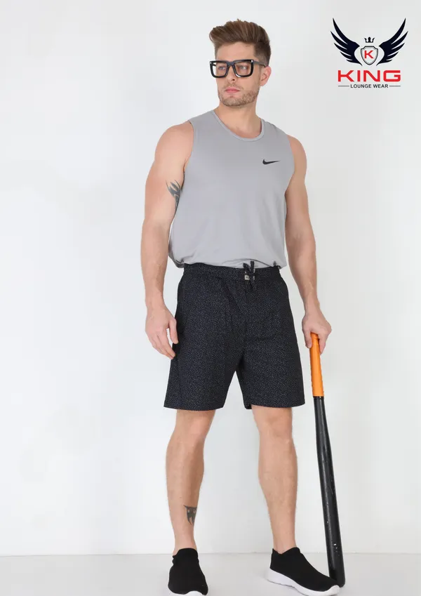 Black_Casual_Wear_Regular_Fit_Cotton_Shorts_For_Men