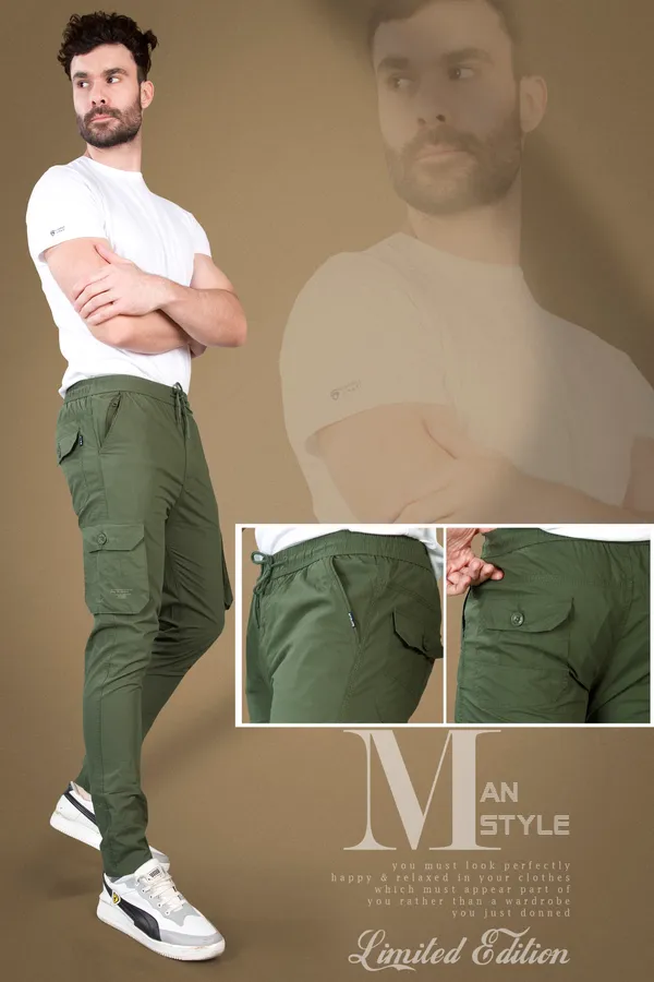 Dark_Olive_Cotton_Casual_Wear_Regular_Fit_Textile_Cargo_Pants_for_Men