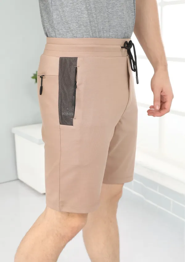 Beige_Casual_Wear_Regular_Fit_4_Way_Lycra_Shorts_For_Men