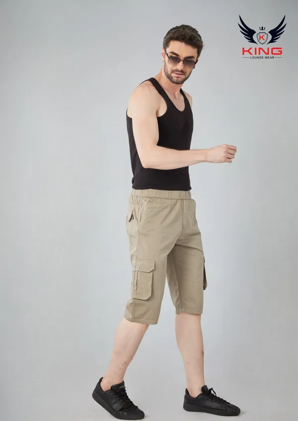 Beige_Casual_Wear_Regular_Fit_Textile_Cotton_Capri_For_Men