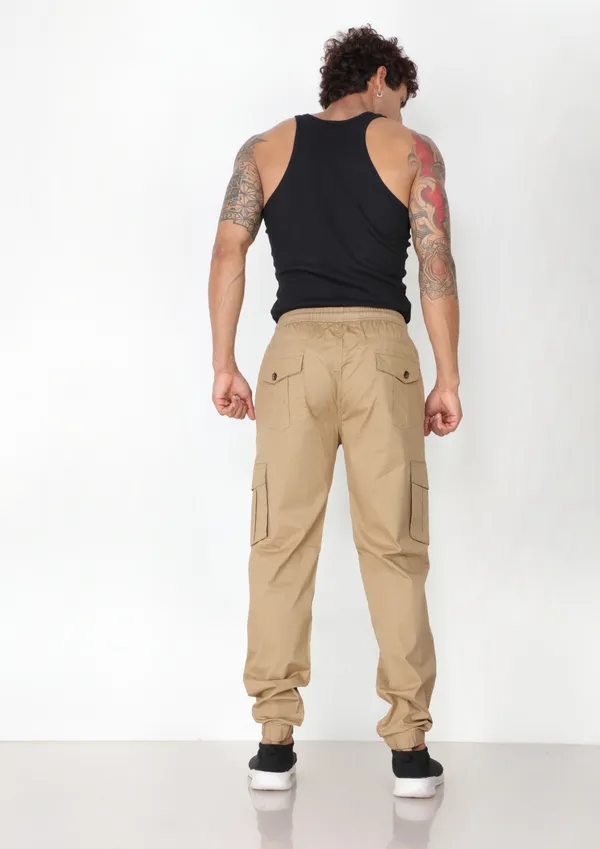 Beige_Casual_Wear_Regular_Fit_Textile_Cotton_Cargo_Pants_For_Men