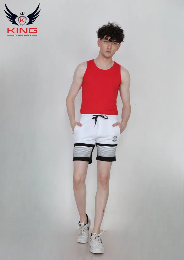 White_Casual_Regular_Fit_Lycra_Shorts_For_Men