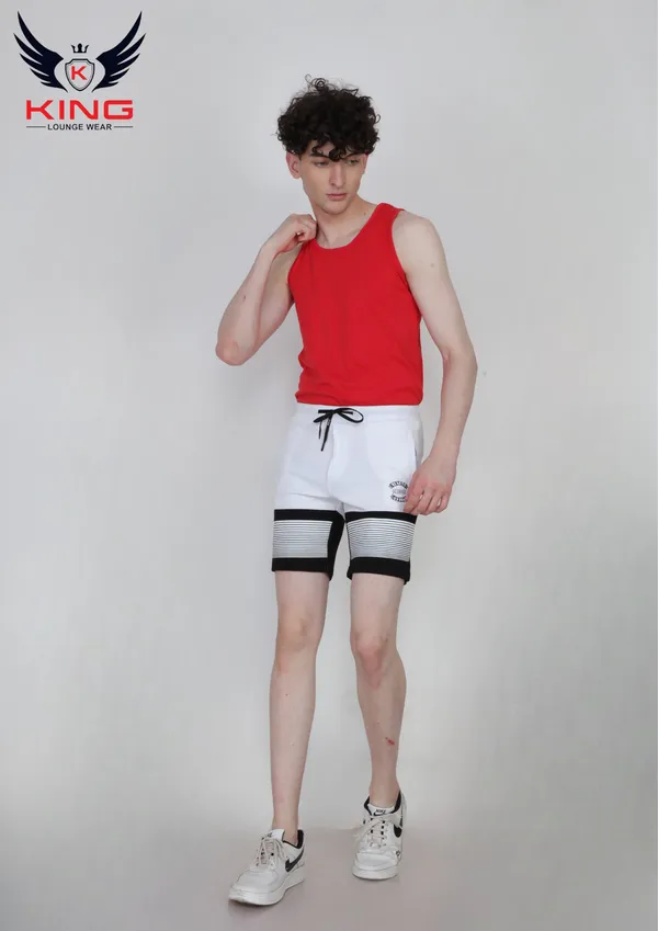 White_Casual_Regular_Fit_Lycra_Shorts_For_Men