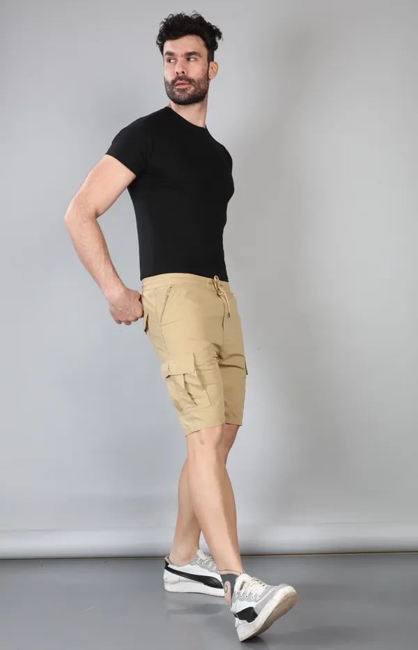 KING_LOUNGE_WEAR_Casual_Regular_Fit_Textile_Cotton_Shorts_for_Men_(Beige)