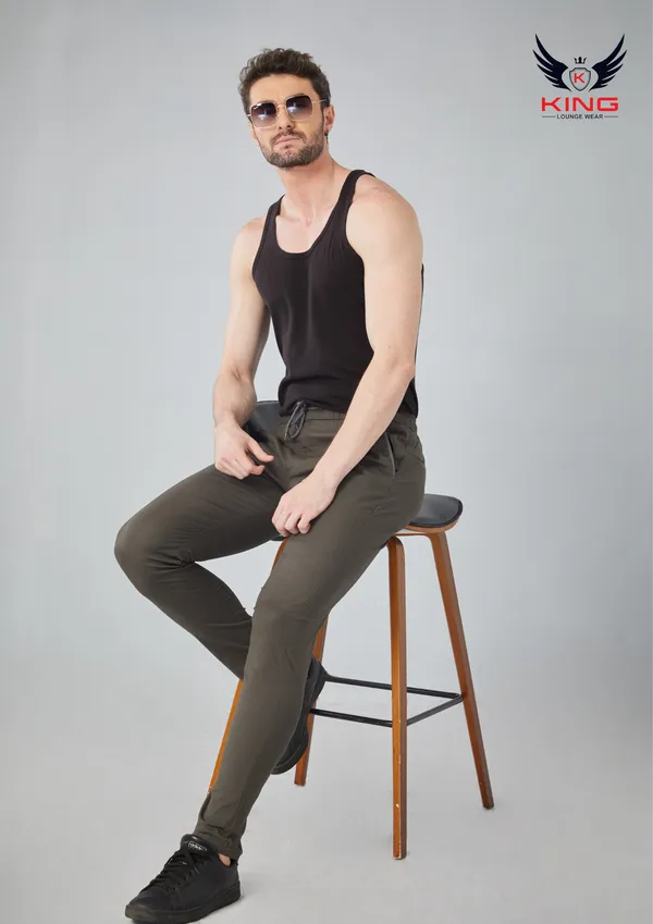 Light_Olive_Casual_Wear_Regular_Fit_Textile_Cotton_Track_Pants_For_Men