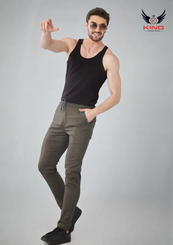 Light_Olive_Casual_Wear_Regular_Fit_Textile_Cotton_Track_Pants_For_Men