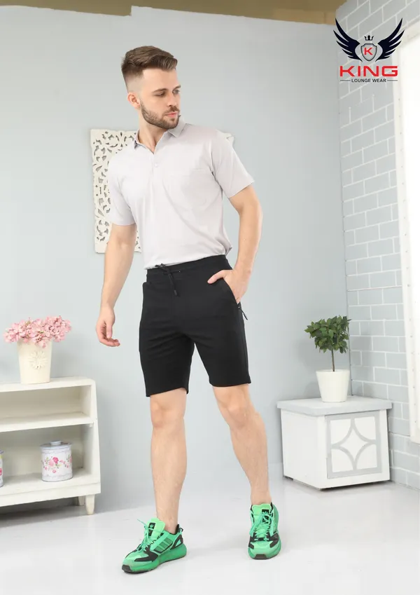 Black_Casual_Wear_Regular_Fit_4_Way_Lycra_Shorts_For_Men