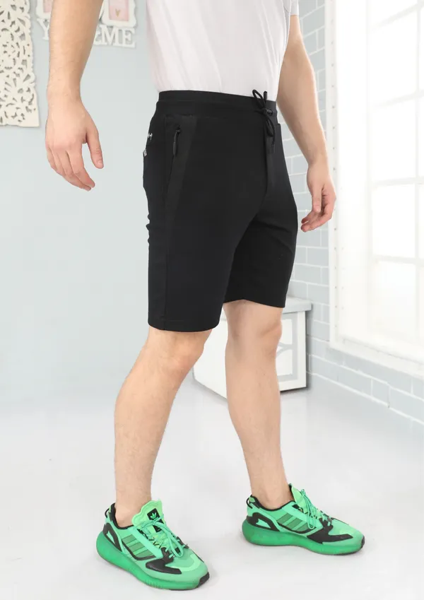 Black_Casual_Wear_Regular_Fit_4_Way_Lycra_Shorts_For_Men