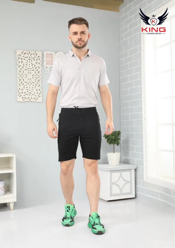 Black_Casual_Wear_Regular_Fit_4_Way_Lycra_Shorts_For_Men