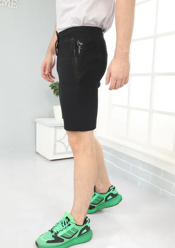 Black_Casual_Wear_Regular_Fit_4_Way_Lycra_Shorts_For_Men