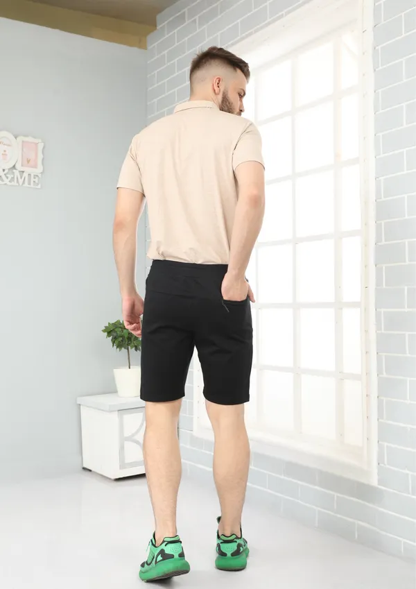 Black_Casual_Wear_Regular_Fit_4_Way_Lycra_Shorts_For_Men