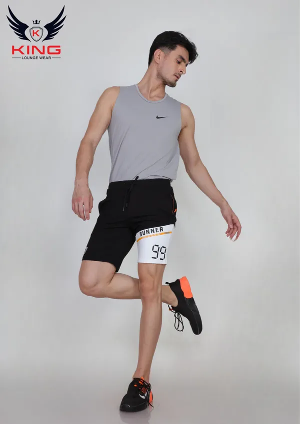 White_Casual_Wear_Regular_Fit_Lycra_Shorts_For_Men