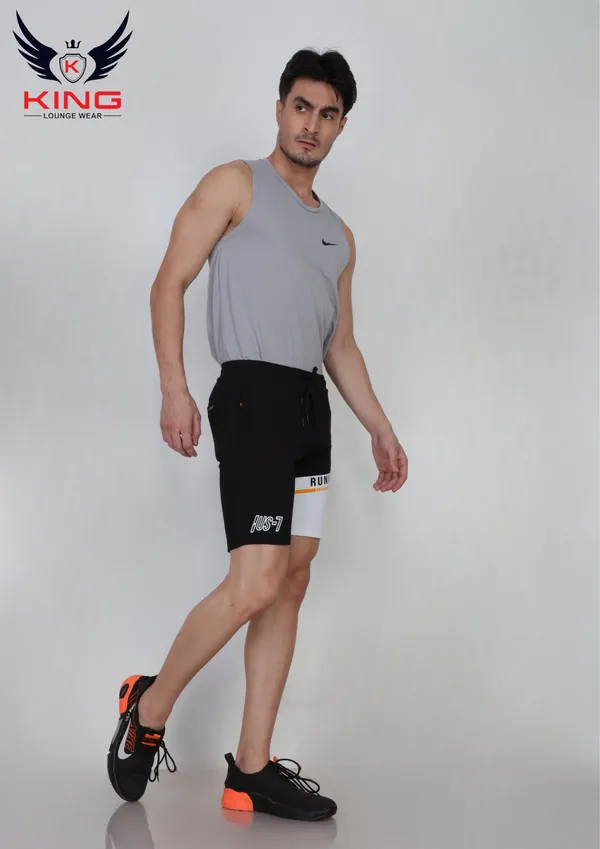 White_Casual_Wear_Regular_Fit_Lycra_Shorts_For_Men