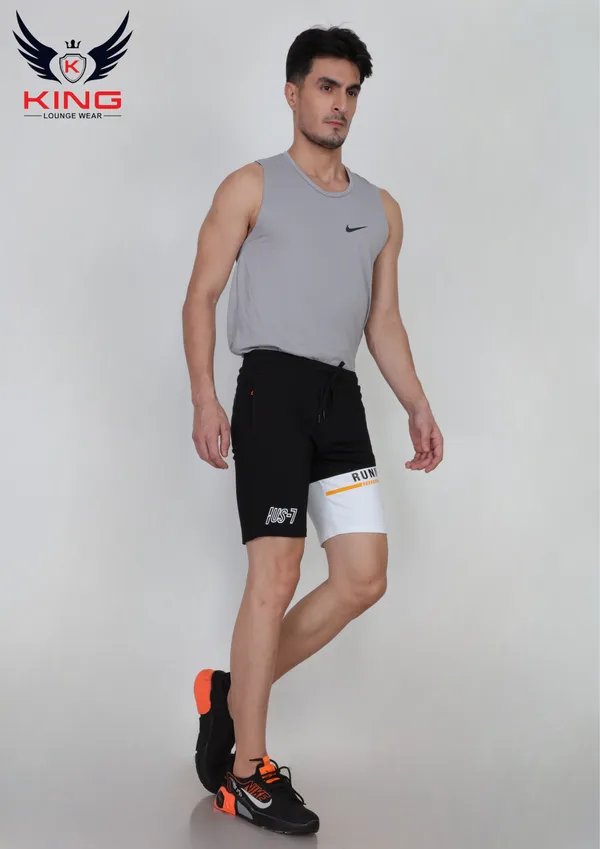 White_Casual_Wear_Regular_Fit_Lycra_Shorts_For_Men