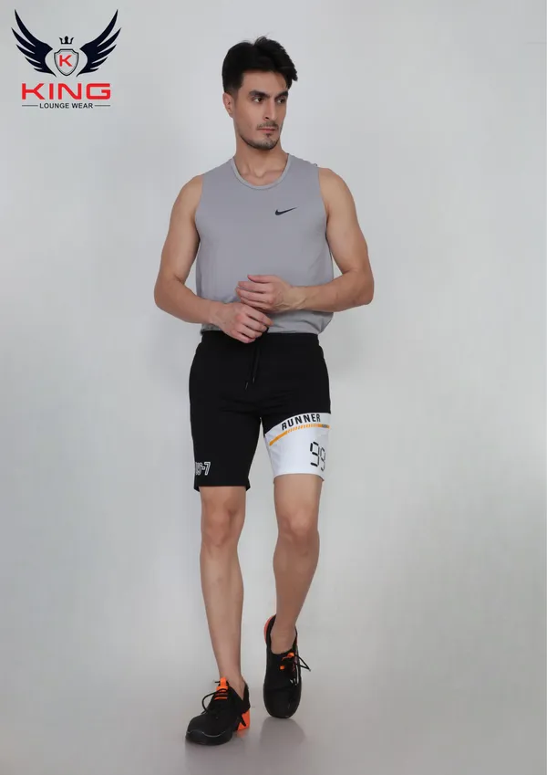 White_Casual_Wear_Regular_Fit_Lycra_Shorts_For_Men