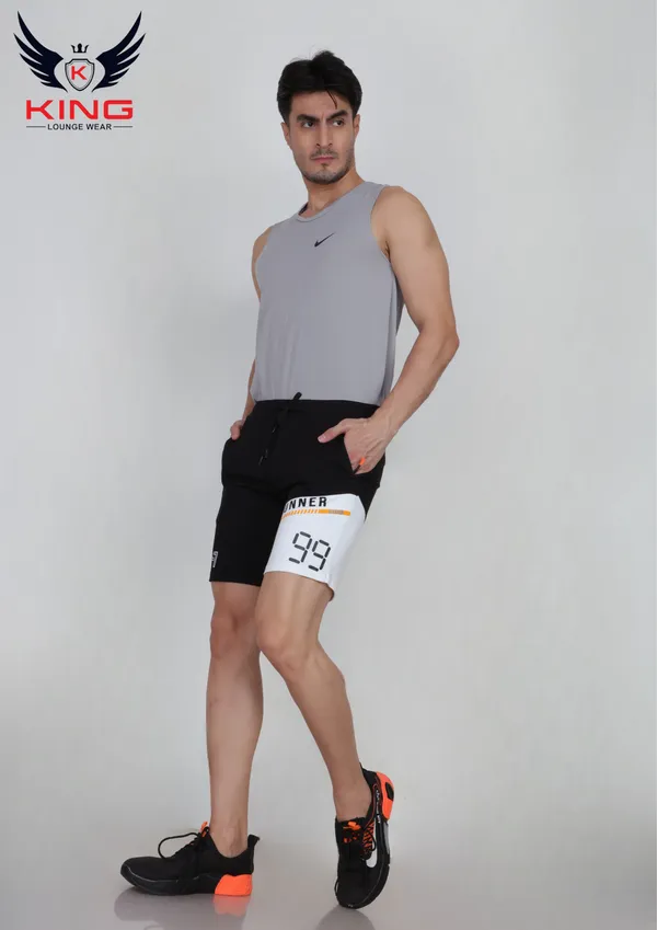 White_Casual_Wear_Regular_Fit_Lycra_Shorts_For_Men