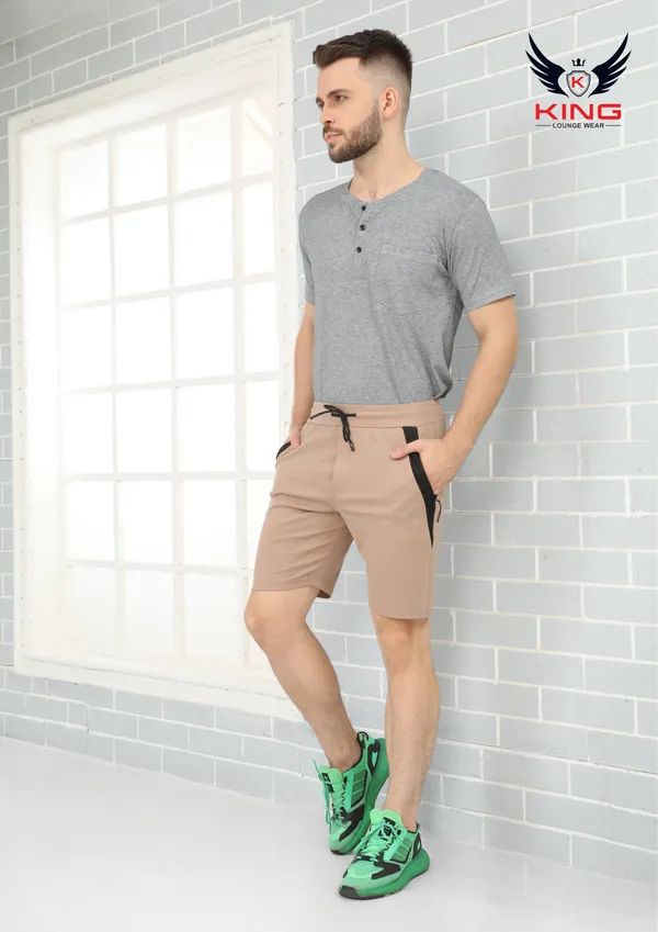 Beige_Casual_Wear_Regular_Fit_4_Way_Lycra_Shorts_For_Men