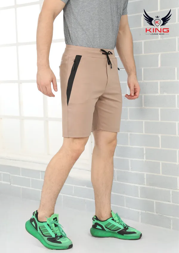 Beige_Casual_Wear_Regular_Fit_4_Way_Lycra_Shorts_For_Men