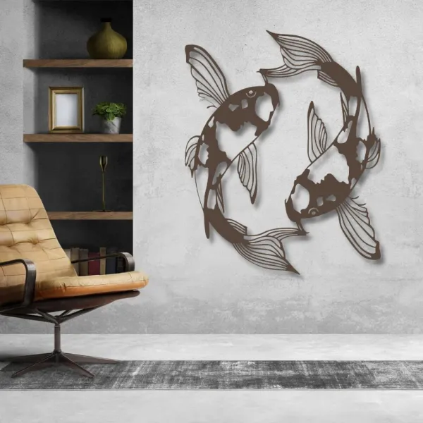 Black_Circle_Of_Koi_Fish__Metal_Wall_Art_50_X_50_CM