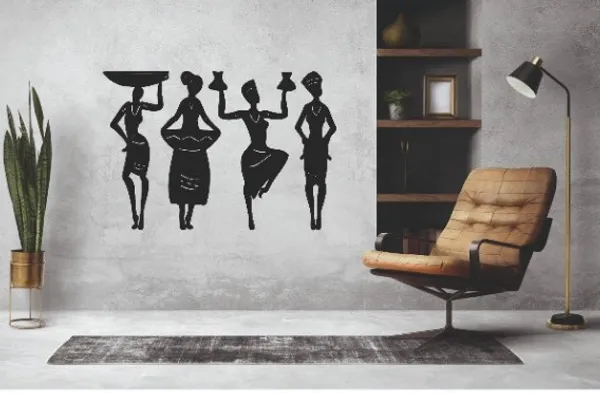 Black_Metal_Group_Of_Tribal_Women__Wall_Art_20_X_40_CM