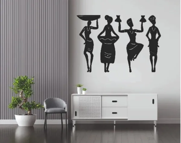 Black_Metal_Group_Of_Tribal_Women__Wall_Art_20_X_40_CM