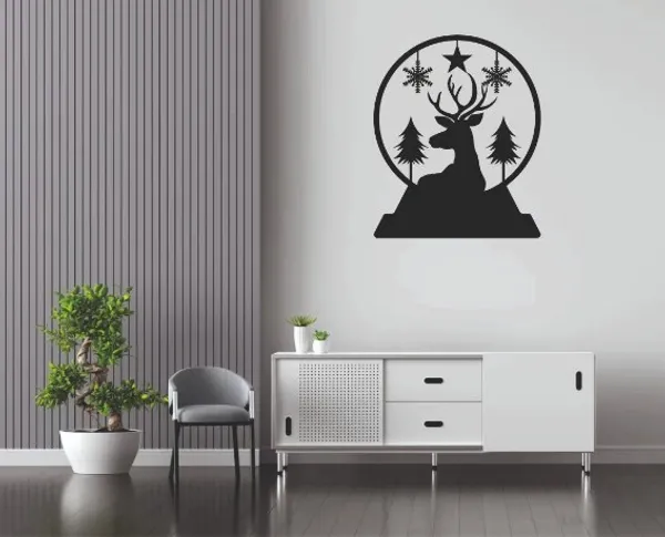 Deer_Globe_Merry_Christmas_Metal_Wall_Art_34_X_45_CM