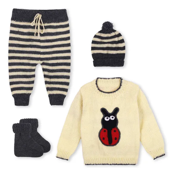 Multicolor_Unisex_Full_Sleeves_Sweater_With_Pajama_Set_Cap_And_Booties_Crochet_For_Kids