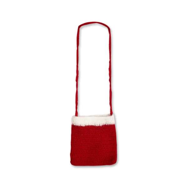 Red_Sleeveless_Christmas_Santa_Dress_With_Bag_And_Cap_Crochet_For_Girls
