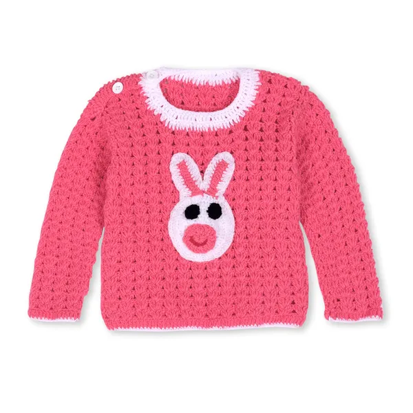 Pink_Unisex_Full_Sleeves_Pullover_Sweater_Crochet__For_Kids