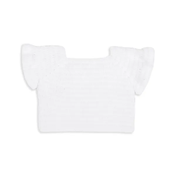 White_Sleeveless_Top_With_Skirt_Cap_And_Booties_Crochet_For_Girls