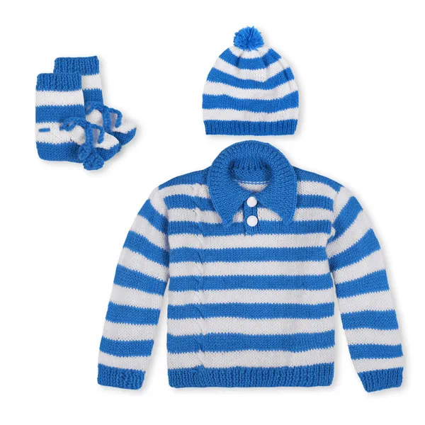 Multicolor_Unisex_Full_Sleeves_Knitted_Sweater_With_Cap_And_Booties_For_Kids