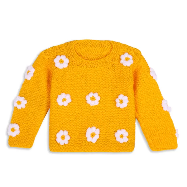 Yellow_Unisex_Full_Sleeves_Knitted_Sweater_With_Pajama_Set_And_Cap_For_Kids