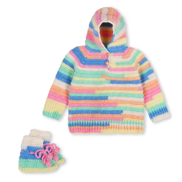 Multicolor_Unisex_Full_Sleeves_Sweater_With_Cap_And_Booties_Crochet_For_Kids