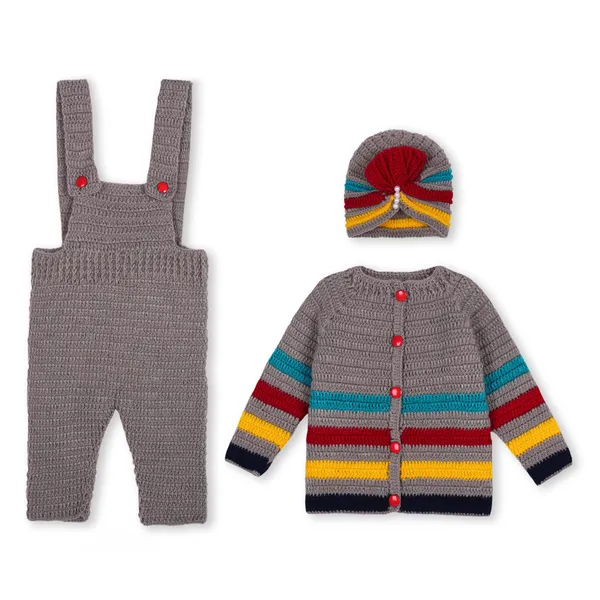 Multicolor_Sweater_For_Kids_|_Unisex_|_Full_Sleeves_With_Dungaree_Set_And_Cap_Crochet