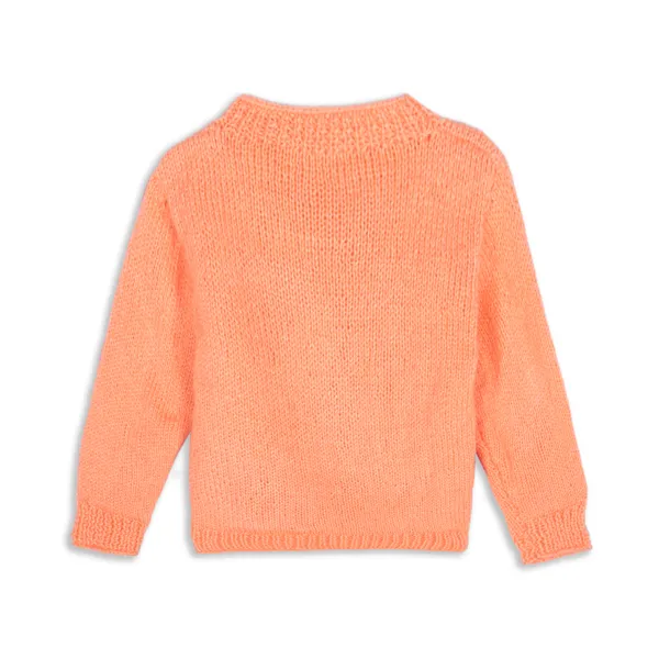 Peach_Sweater_For_Kids_|_Unisex_|_Full_Sleeves_With_Pajama_Set_Cap_And_Booties_Crochet